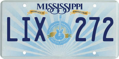 MS license plate LIX272