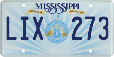 MS license plate LIX273
