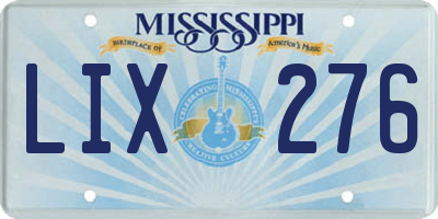 MS license plate LIX276