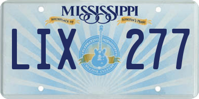 MS license plate LIX277