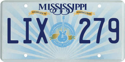 MS license plate LIX279