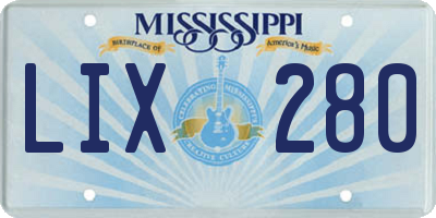 MS license plate LIX280