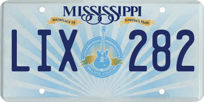MS license plate LIX282