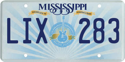 MS license plate LIX283