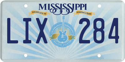 MS license plate LIX284