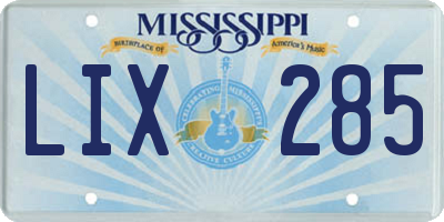 MS license plate LIX285