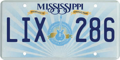 MS license plate LIX286