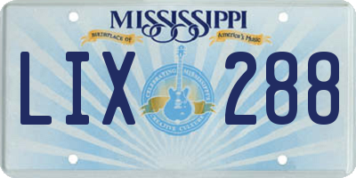 MS license plate LIX288