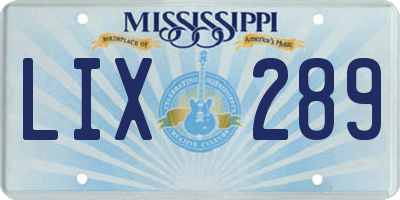 MS license plate LIX289