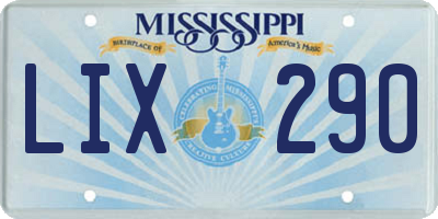 MS license plate LIX290