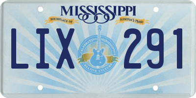 MS license plate LIX291