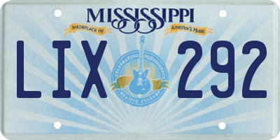 MS license plate LIX292