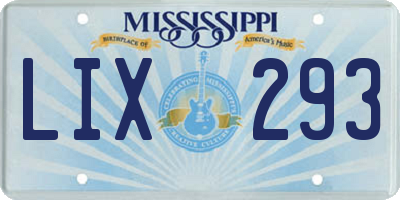 MS license plate LIX293