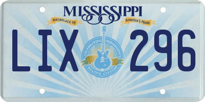 MS license plate LIX296