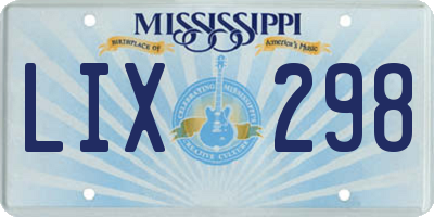 MS license plate LIX298