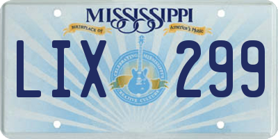 MS license plate LIX299