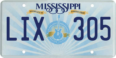 MS license plate LIX305