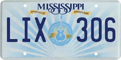 MS license plate LIX306