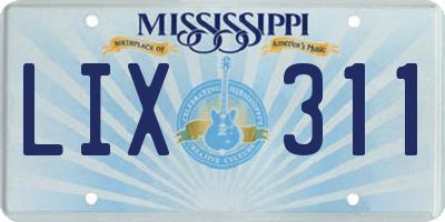 MS license plate LIX311