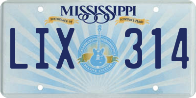 MS license plate LIX314
