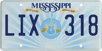 MS license plate LIX318