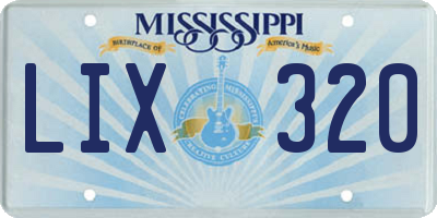 MS license plate LIX320