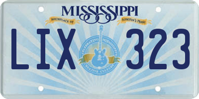 MS license plate LIX323