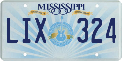 MS license plate LIX324