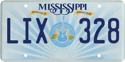 MS license plate LIX328