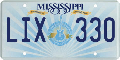 MS license plate LIX330