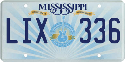 MS license plate LIX336