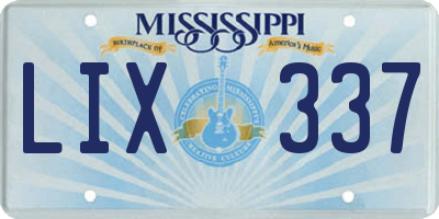 MS license plate LIX337