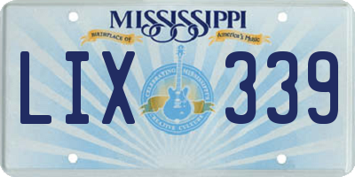 MS license plate LIX339