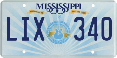 MS license plate LIX340