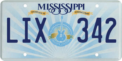 MS license plate LIX342