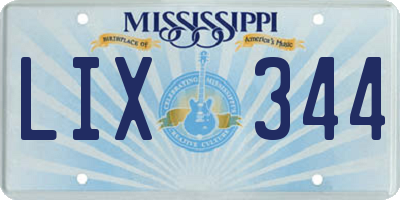 MS license plate LIX344