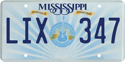 MS license plate LIX347