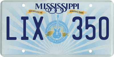 MS license plate LIX350