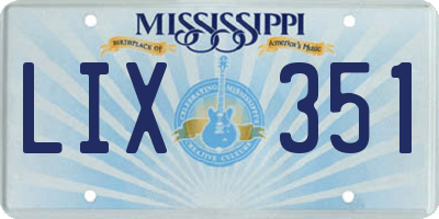 MS license plate LIX351