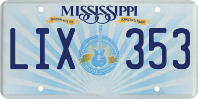 MS license plate LIX353