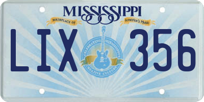 MS license plate LIX356