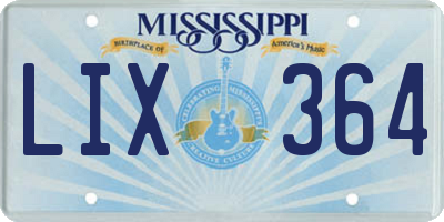 MS license plate LIX364