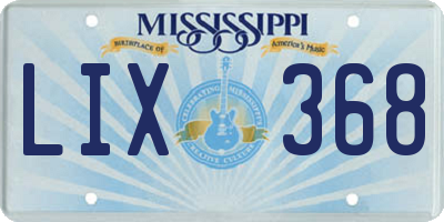 MS license plate LIX368