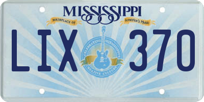 MS license plate LIX370