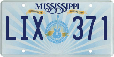 MS license plate LIX371