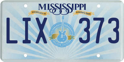 MS license plate LIX373