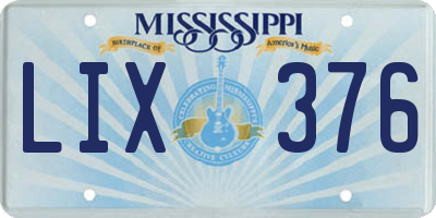MS license plate LIX376