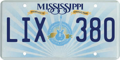 MS license plate LIX380