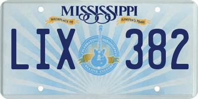 MS license plate LIX382