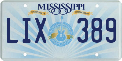 MS license plate LIX389